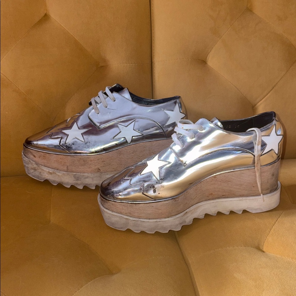Authentic Stella McCartney Silver Platform Star S… - image 6